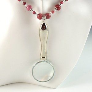 Rhodonite Magnifying Glass Necklace